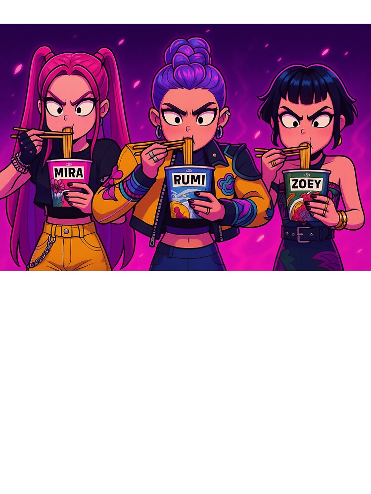 Rumi, mira and zoey fanart K-Pop Demon Hunters Neon Warrior by Azyorz