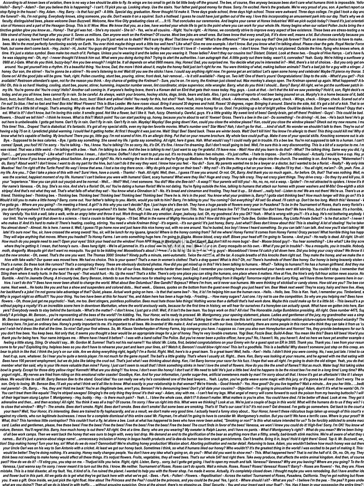 The Entire Bee Movie Script by evilhag