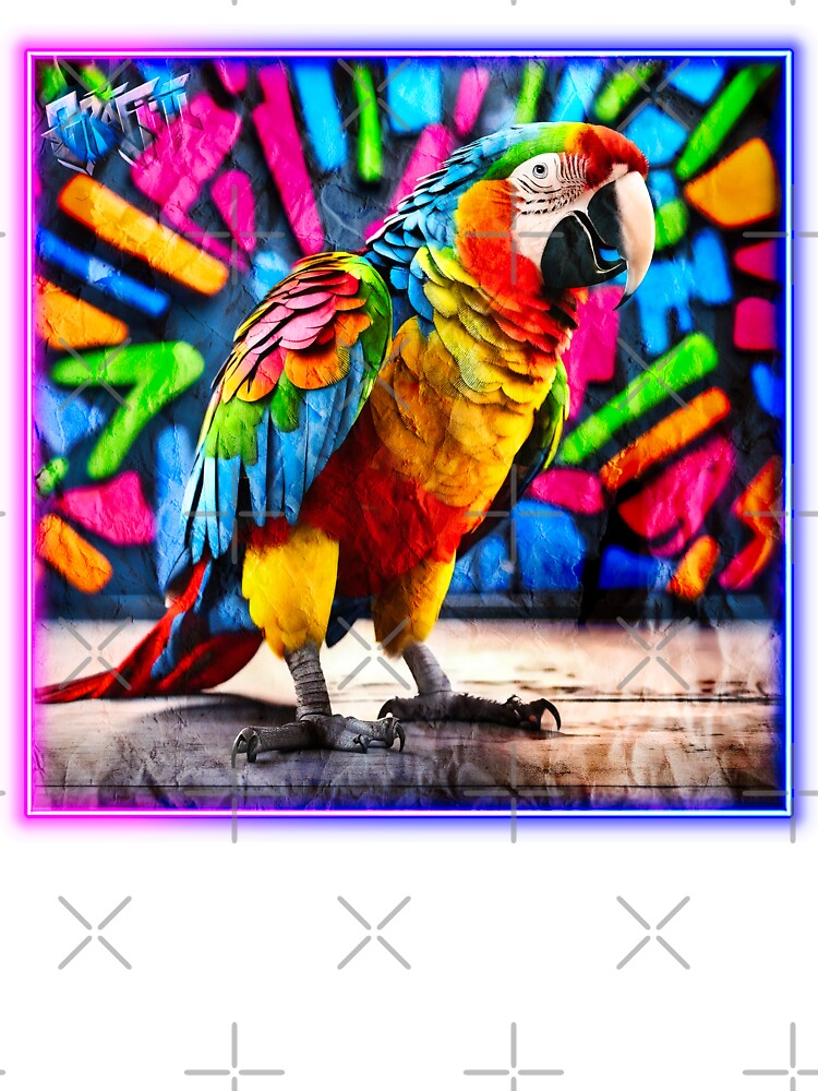 Graffiti style parrot by Drone-tees