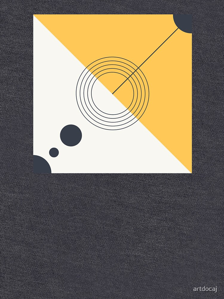 The Alignment - Mustard Yellow and Charcoal Geometric Abstract by artdocaj