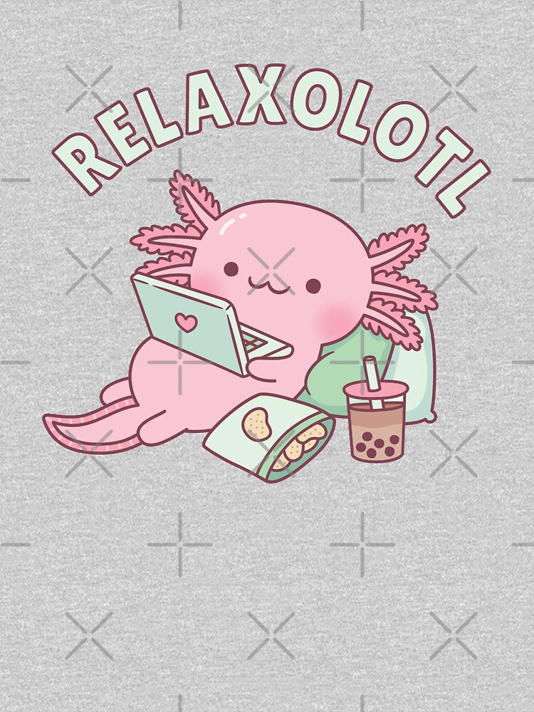 Cute Relax A Lot Axolotl Funny Pun by rustydoodle