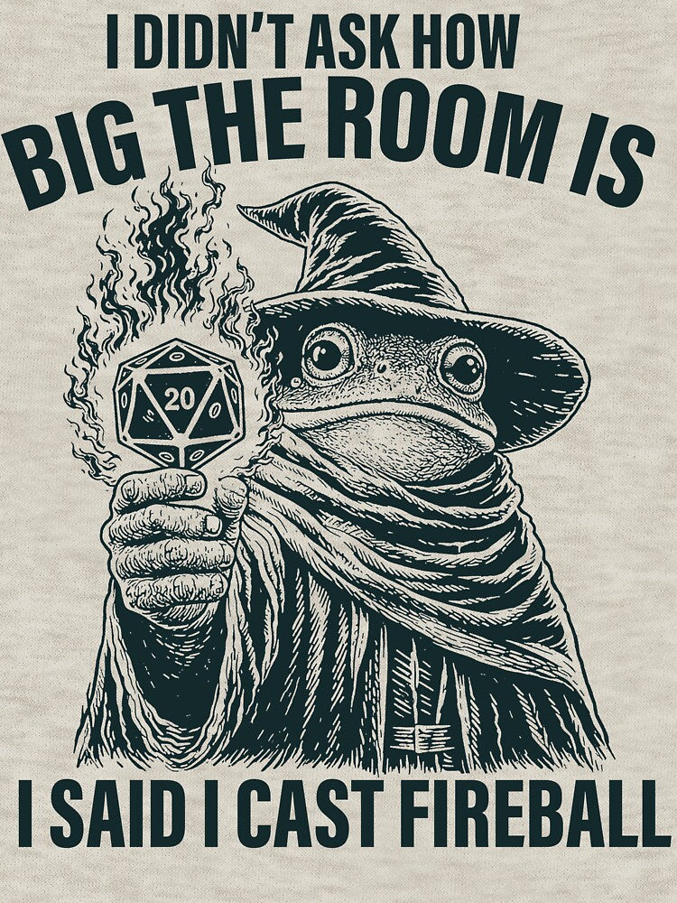 Vintage Dungeons and dragons Cast Fireball, Funny Wizard Frog Meme by RandyHaskins