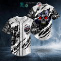 BEST Red Eyes Skull Baseball Shirt