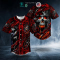 BEST Ripped Fire Eyes Vampire Skull Baseball Shirt