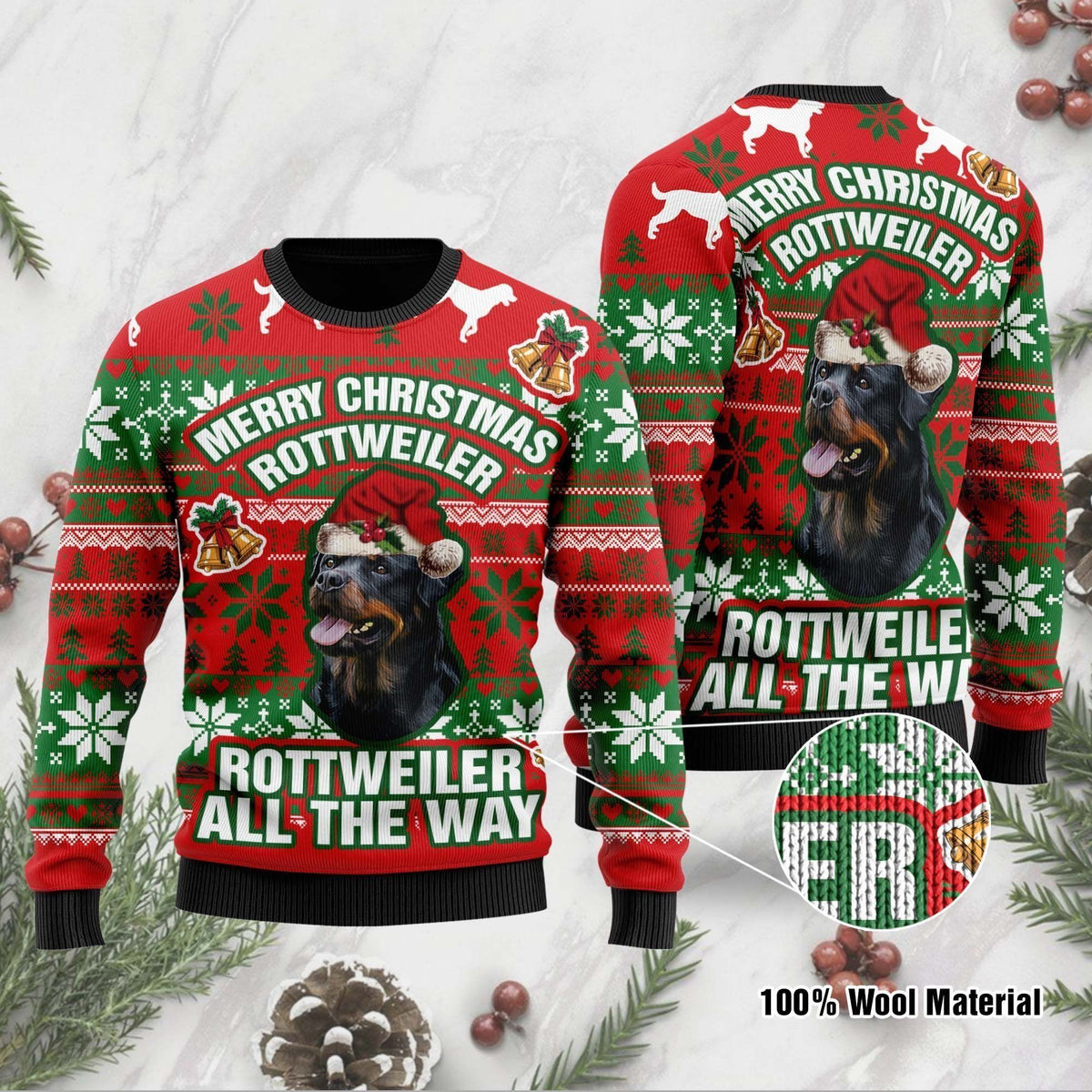 Rottweiler Xmas Ugly Christmas Sweater