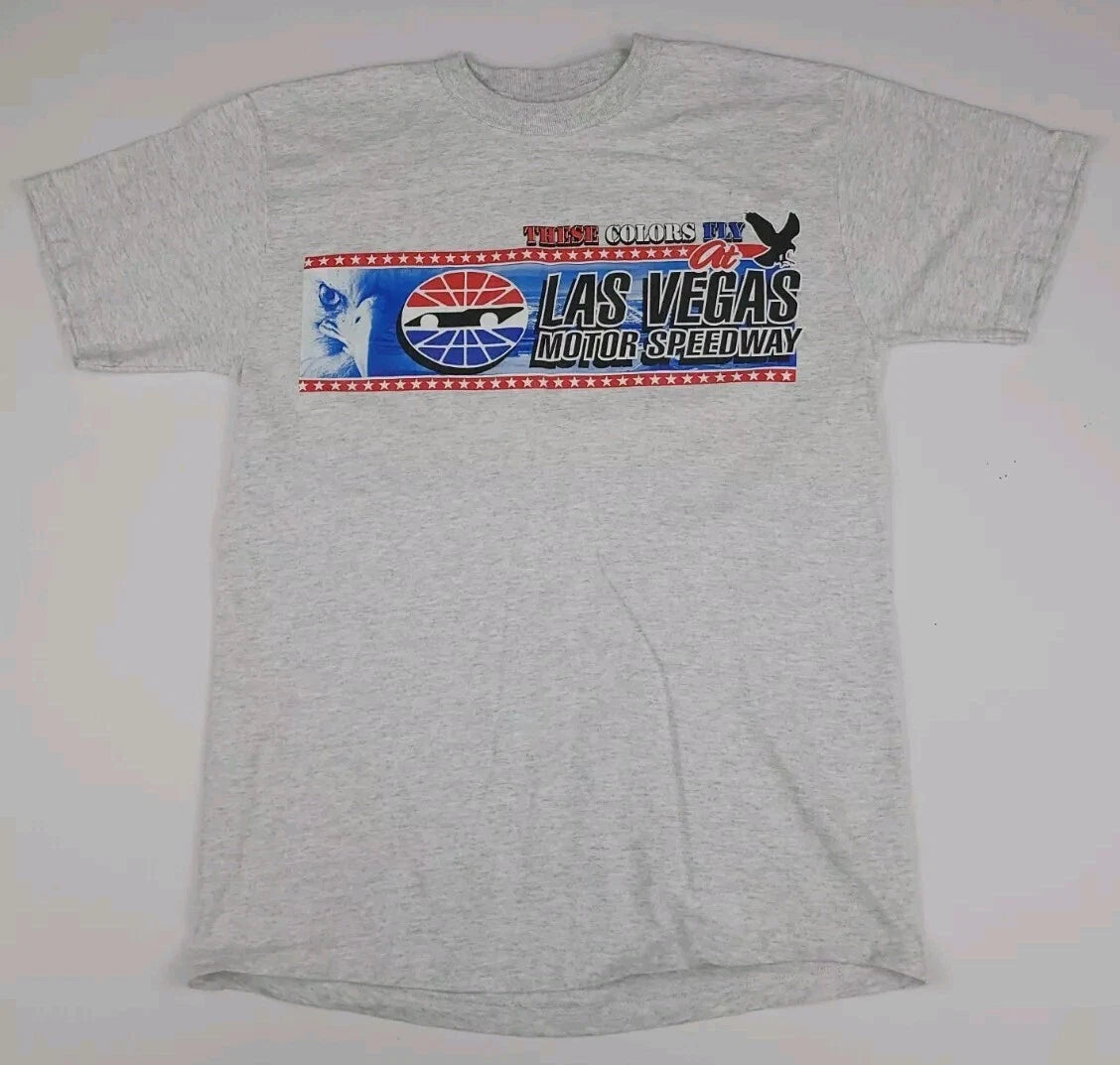 Vintage Y2k 2005 Las Vegas Motor Speedway Eagle Print Racing Shirt Vtg Race