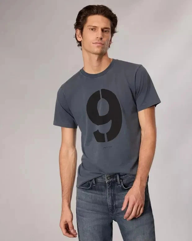 NWT $148 Rag & Bone Men's Number 9 Tee In Washed Navy Size: Large