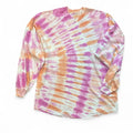 SPIRIT JERSEY Reworked Custom Dye Pink Orange Tie-Dye Long-Sleeve Top — MEDIUM