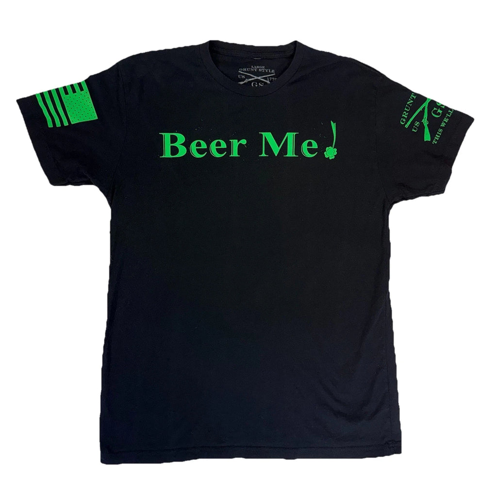 Grunt Style Beer Me Shamrock Graphic T Shirt Men’s Large Black St Patrick’s