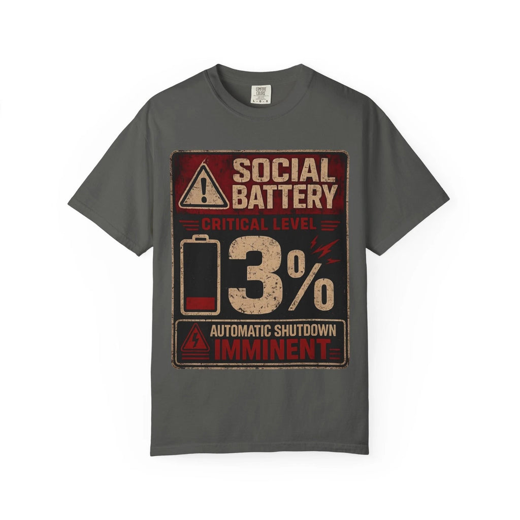 Social Battary | Introvert Warning Shirt | Funny Introvert Quote T-shirt