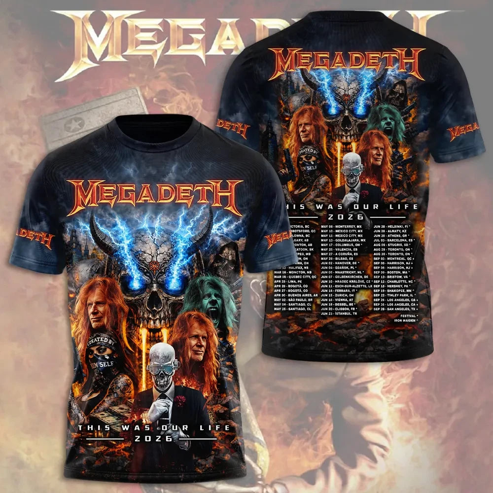 Megadeth This Was Our Life 2026 3D Apparel Tshirt