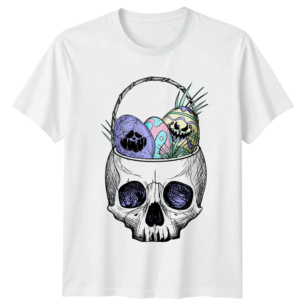 Pastel Goth Skull Easter Basket T-Shirt Pastel Goth Easter