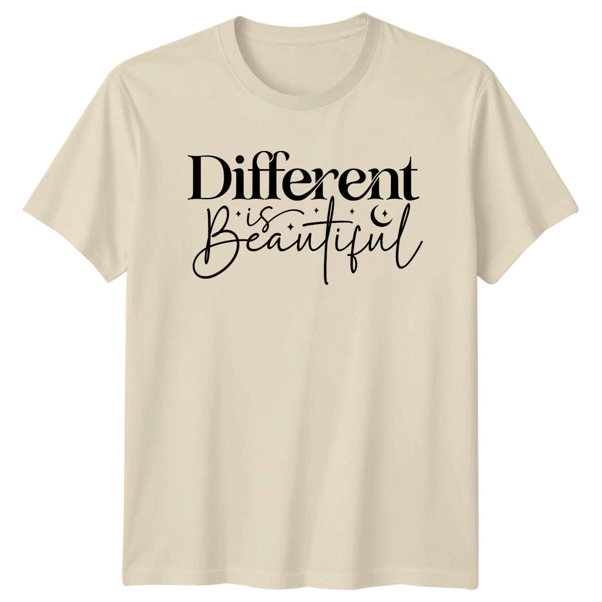 Different Is Beautiful Boho Positive Quote Graphic Design T-Shirt