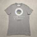 Abercrombie Fitch Y2K Fire Arms Fishing T Shirt Mens L Muscle Gray Graphic