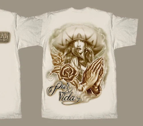 Aztlan T Tee Shirt Lowrider Por Vida DGA