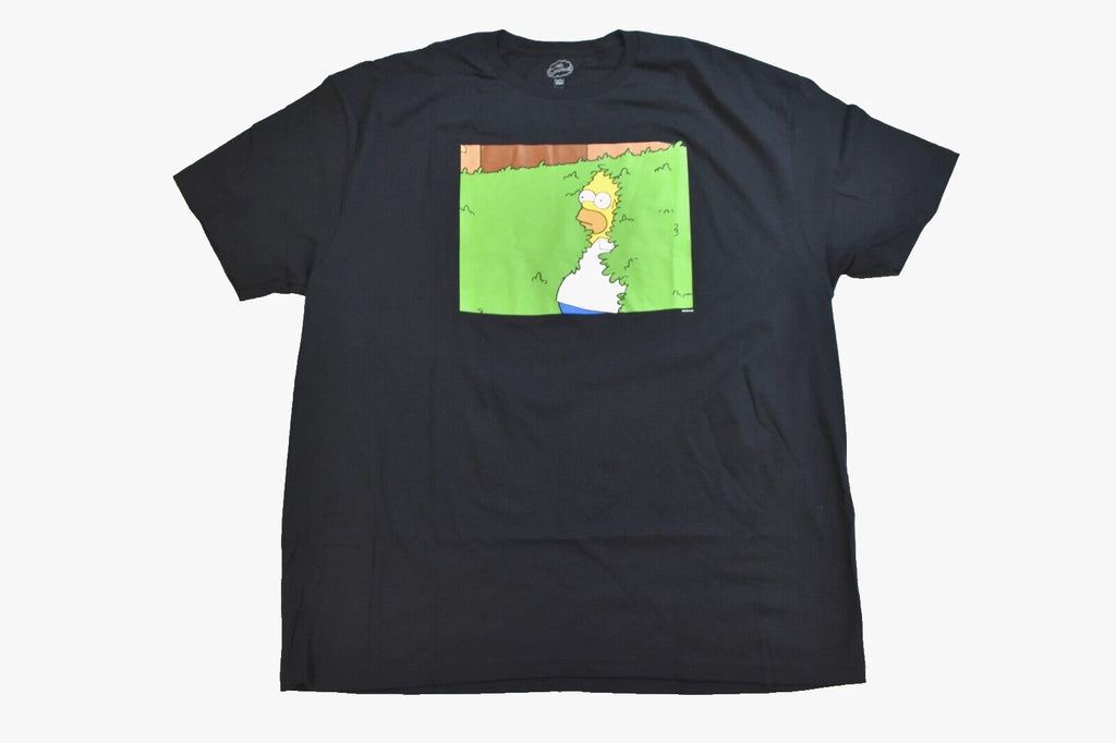 The Simpsons Mens Homer Simpson Backing Into A Bush Black Meme Shirt New S-2XL