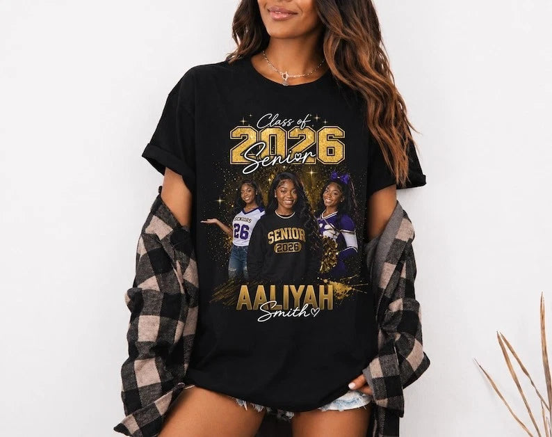 Class of 2026 Shirt, Custom Senior 2026, Bling Shirt, Senior Night, Graduation
