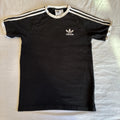Adidas T Shirt Mens XS Blue Cotton 3 Stripes Trefoil Running Retro