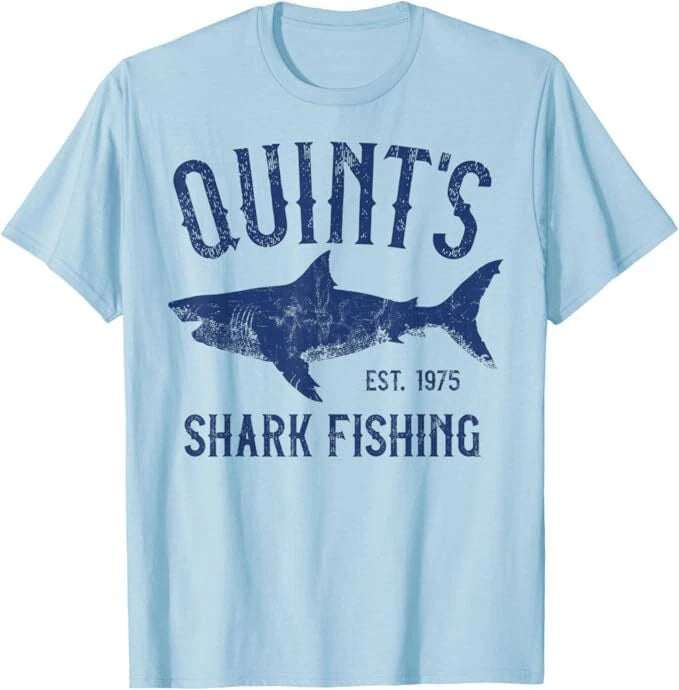 Vintage Quint's Shark Fishing 1975 Retro T-Shirt, Size S-5XL