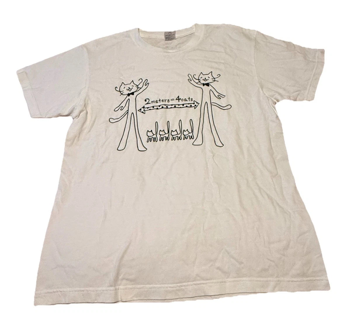 Music JIROKICHI White Kitty Shirt Cats Social Distance Women Medium Japan Kawaii