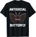 Mothman Shirt Antisocial Butterfly Introvert Cryptid T-Shirt