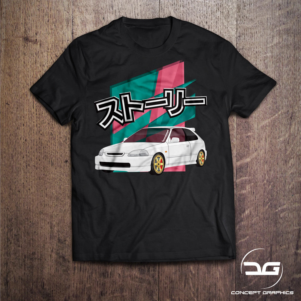 Honda Civic Ek9 JDM Legends Funny Novelty Drift Car Motorsport Euro DUB T-Shirt