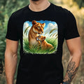 Mens Big Cat Print Cotton T-Shirt Size XS to 5XL