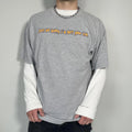 Y2K Funny Slogan Shirt Mens XL Gray Just Be Happy I'm NOT Your Kid Tee