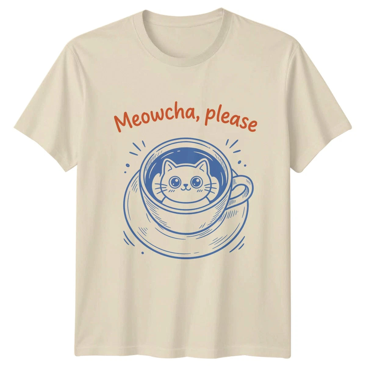 Meowcha Please T-Shirt Matcha Coffee Cat Birthday Gift For Him And Her