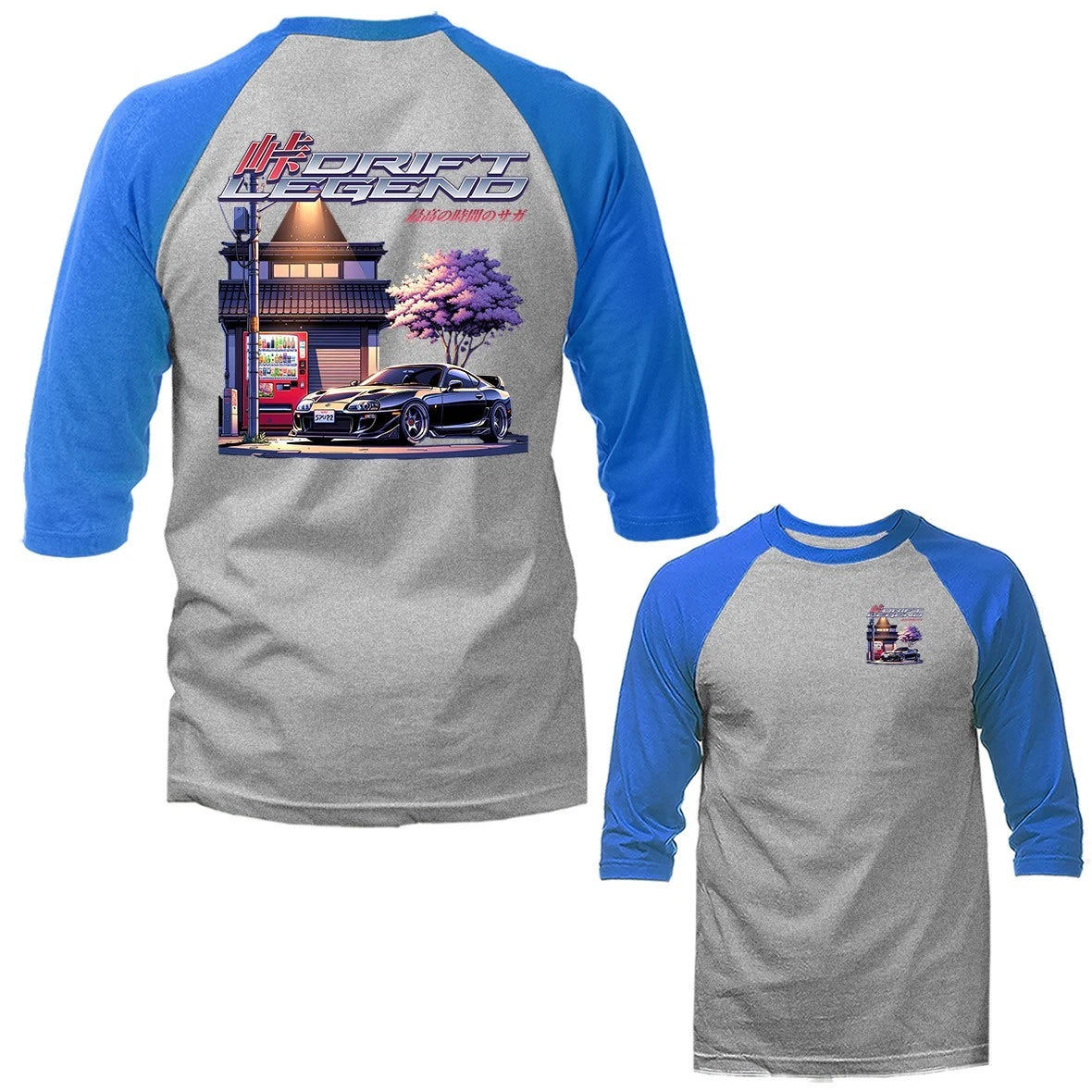 Drift Legend Imported Tuned Custom JDM Sports Car 3/4 Sleeve Raglan