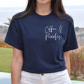Coffee and puzzles pocket Unisex T-shirt Puzzles lover tee Black Navy Dark Heath