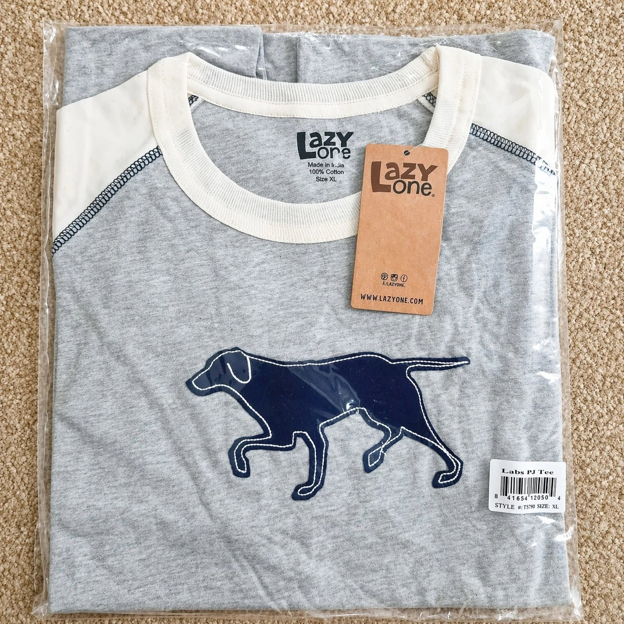Lazy One Black Lab Unisex Men's T-shirt NWT Size XL Free Shipping