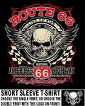 Live To Ride Route 66 Motorcycle Biker Bike Rider Biker Girl Skull T-shirt AB38