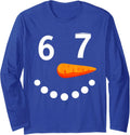 Six Seven Snowman Funny 67 Winter Meme Kids Long Sleeve T-Shirt