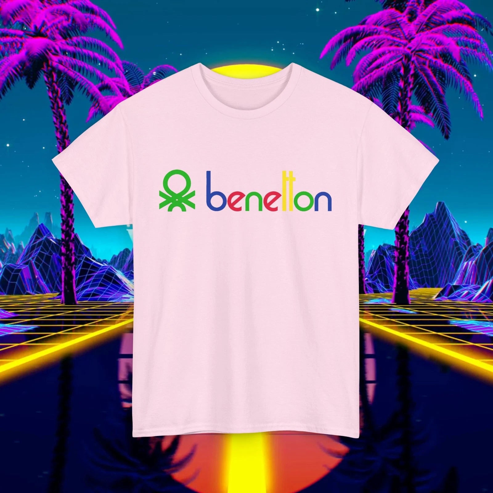 Custom Benetton vintage 1980s design t-shirt, Unisex for men and women, 90s tee