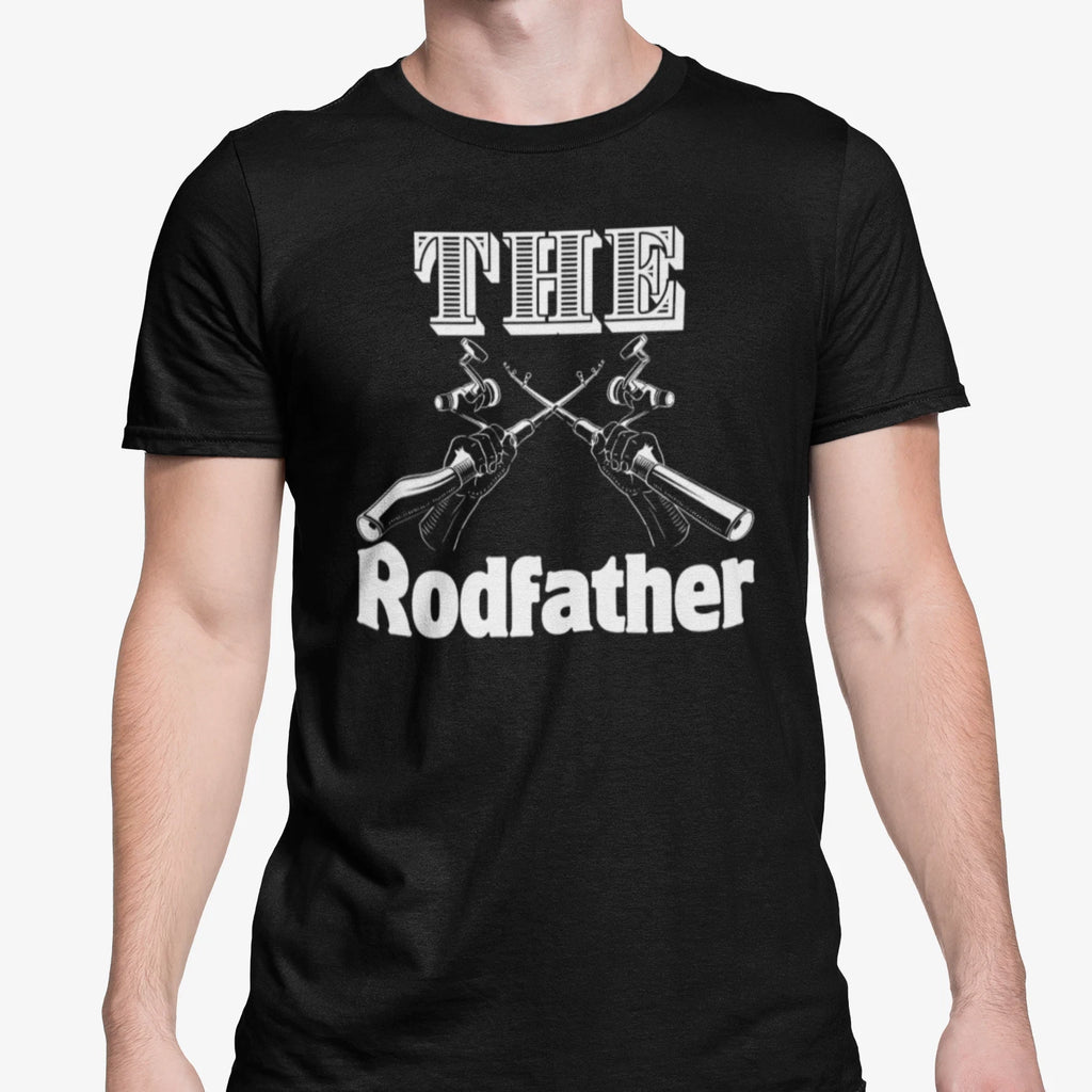 Funny Dad Fishing Joke  Top The Rodfather T Shirt Fisherman Friend Novelty Gift