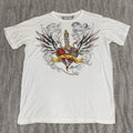 Mission Y2K Graphic Short Sleeve T-Shirt Embellished Cotton Tattoo Men’s Sz L
