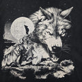Mens XL Howling Night Wolves Wolf Pack Biker Tee Shirt Moon Black White VTG Y2K