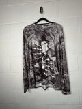 Men’s M Y2K Goth Skull Long Sleeve Top Skater Punk Grunge Streetwear *HOLE