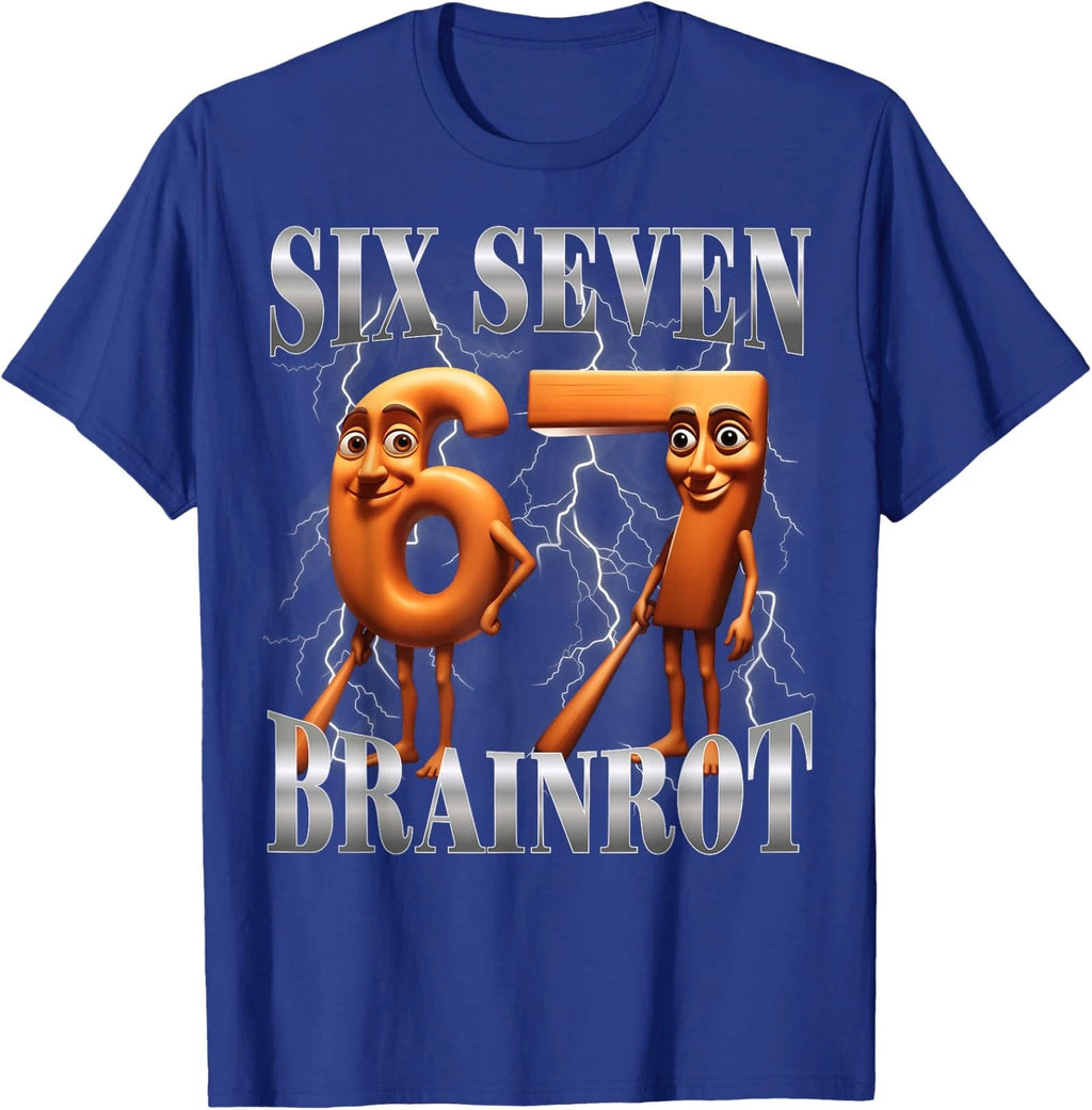 Funny Italian Brainrot Tung Tung Sahur Six Seven Meme T-Shirt