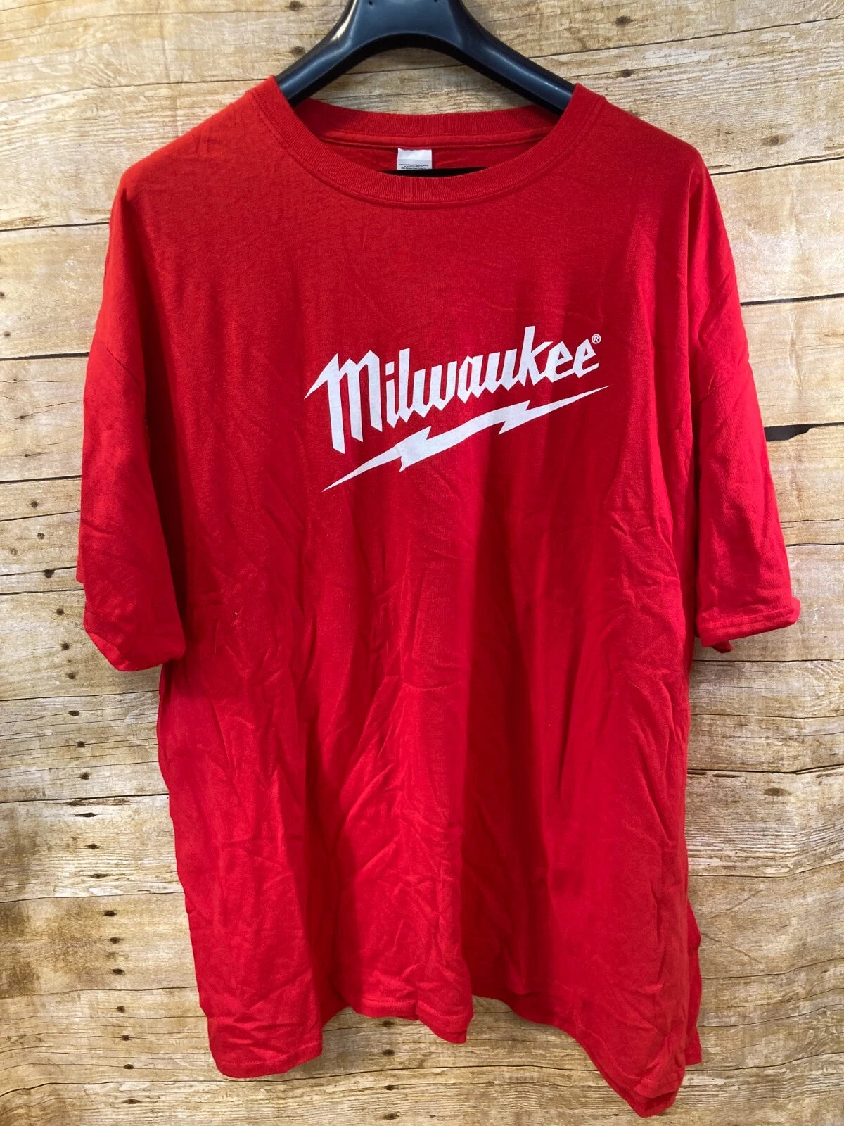 Milwaukee Tool T Shirt Tee Shirt Short Sleeve Red White Print Men's 3XL ⭐️NEW⭐️