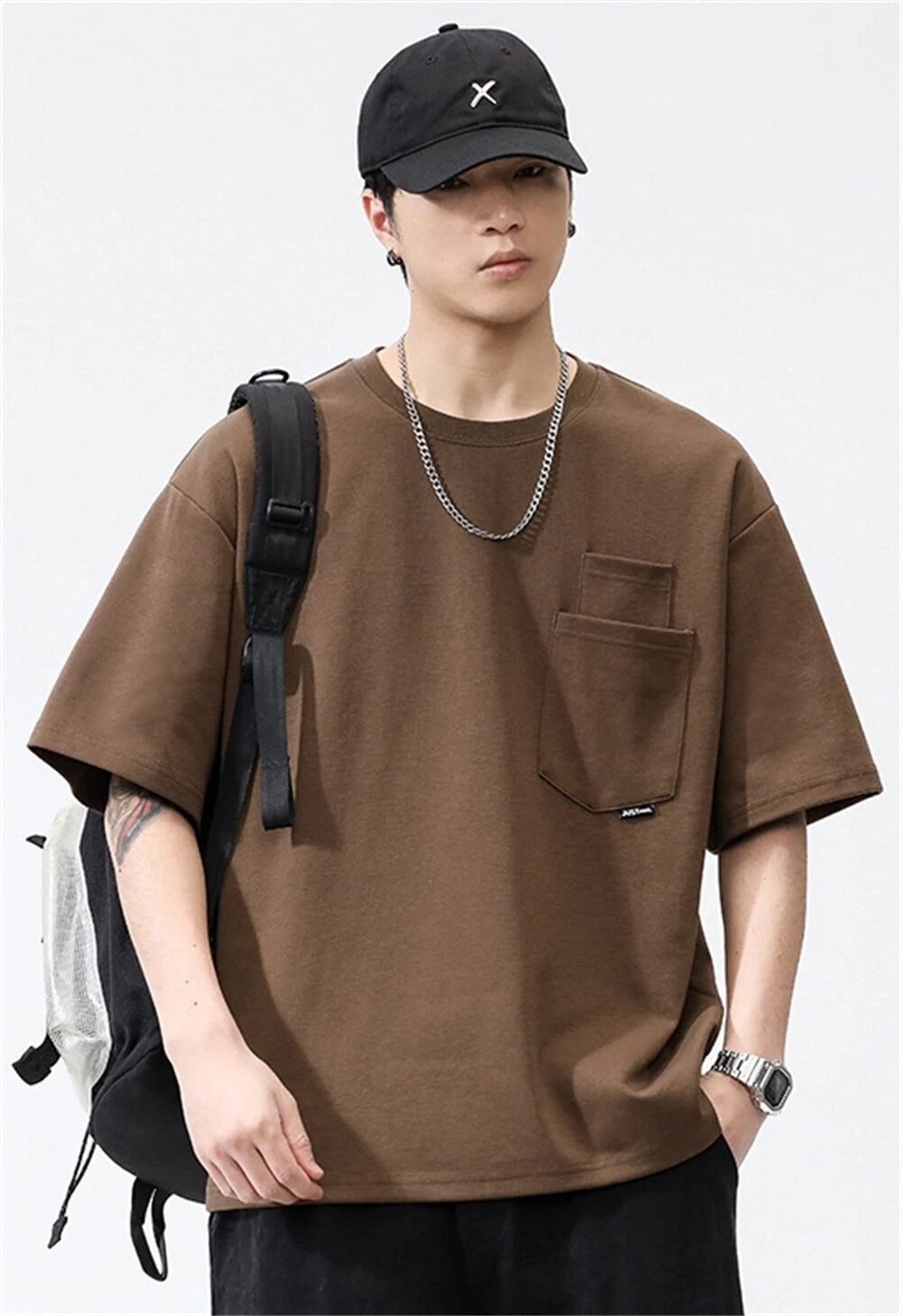 Men's Short Sleeve T-Shirt Classic Casual Baggy Round Neck Shirts
