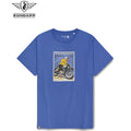 Bavarian Caps T-Shirt "Zündapp Elastic" Blue Men's Top Organic Cotton Print