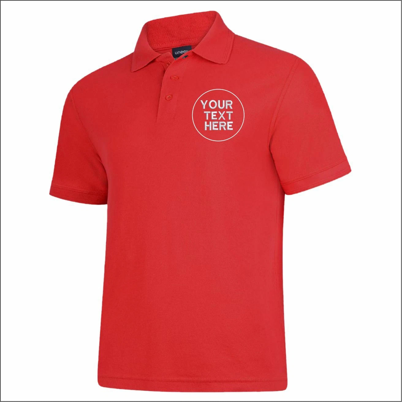 Personalised Uneek UC108 Deluxe Poloshirt Custom Workwear Embroidered Polo Shirt