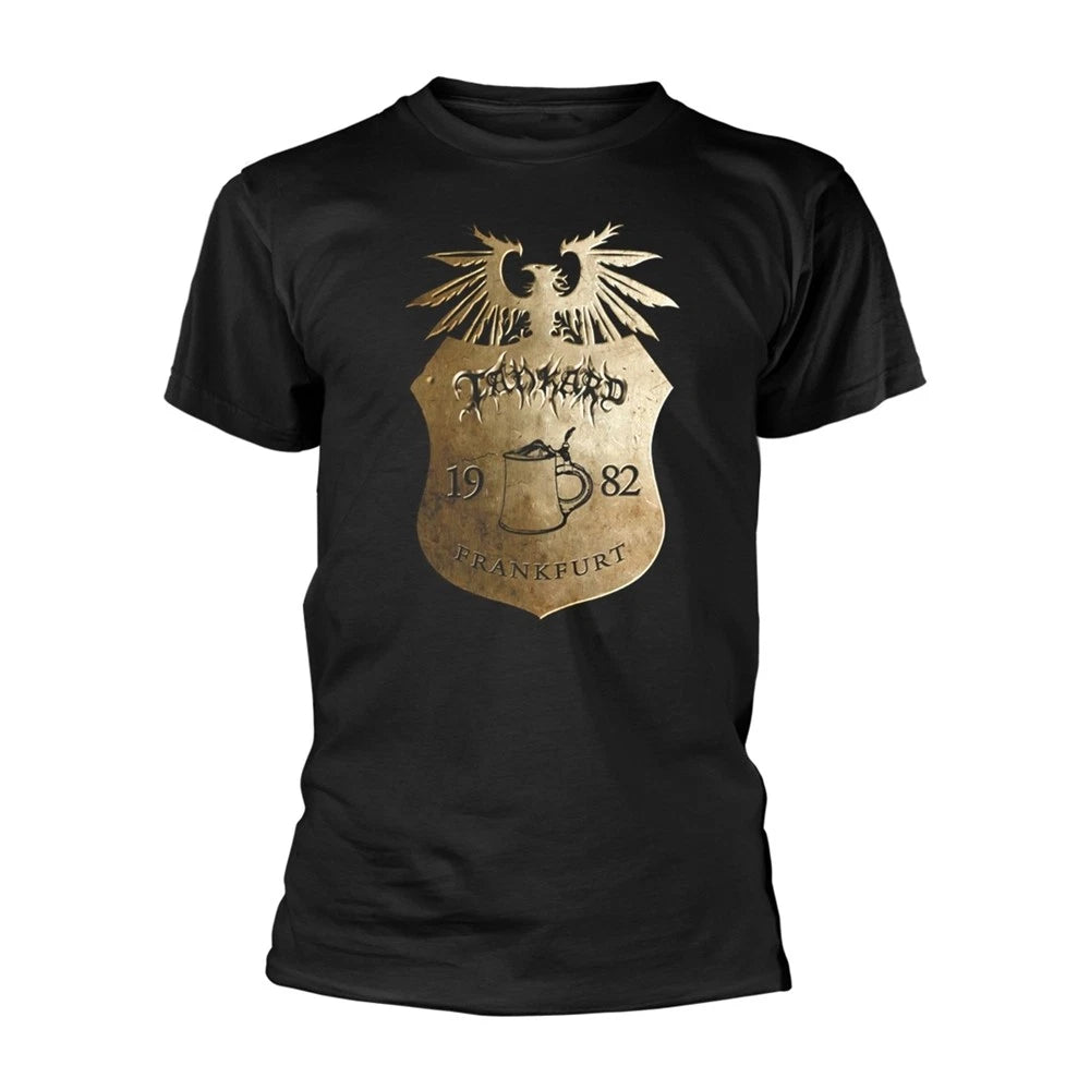 TANKARD - FOR A THOUSAND BEERS BLACK T-Shirt, Front & Back Print Small