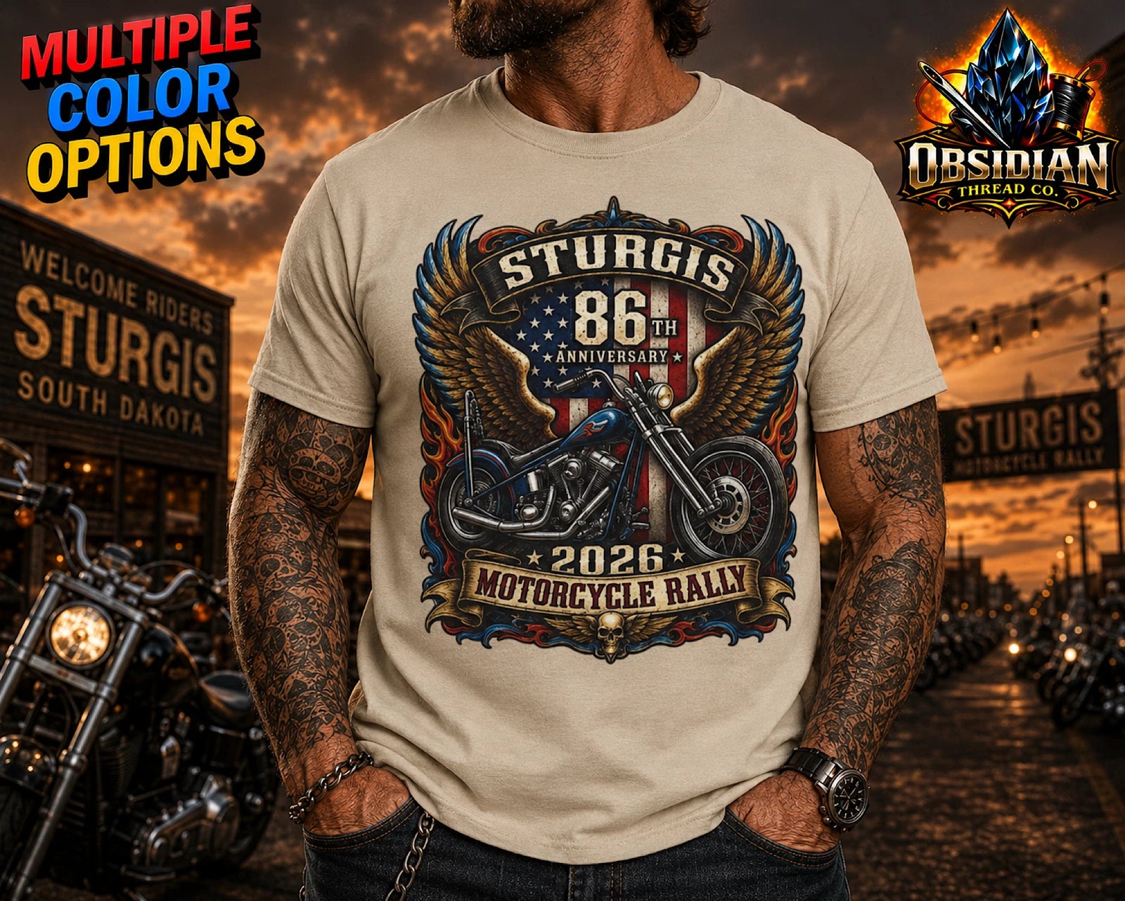 2026 Sturgis Motorcycle Rally Shirt Biker Bike Week South Dakota Chopper Tee