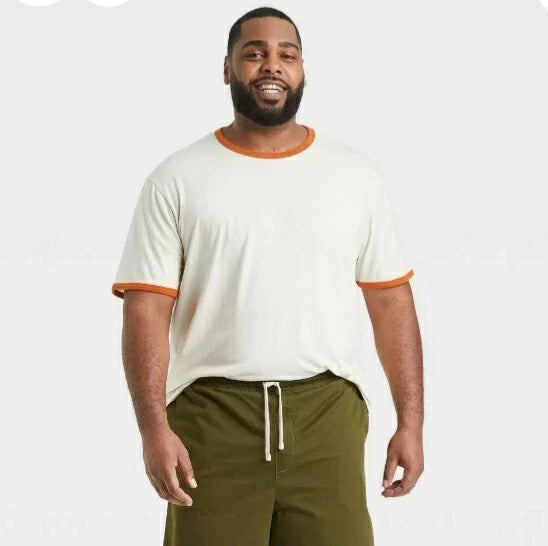 Men's Big & Tall Short Sleeve Novelty T- Shirt, Goodfellow & Co White Blush, 5XB