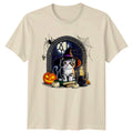 Cute Ghost Cat Halloween Witch T-Shirt Kitten Lover Halloween