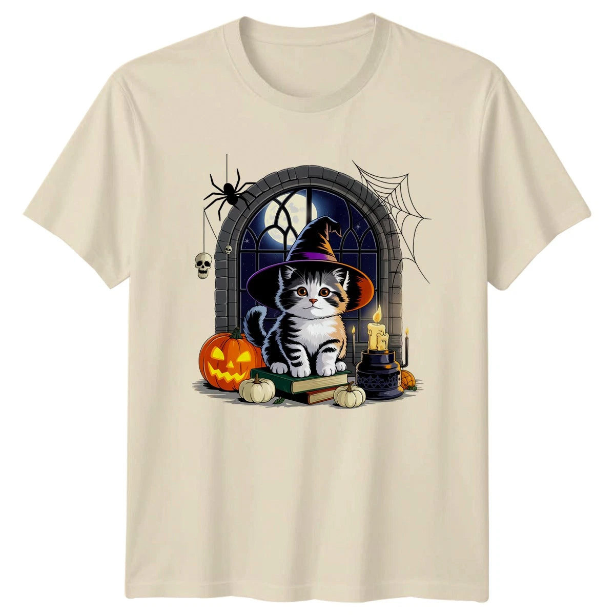 Cute Ghost Cat Halloween Witch T-Shirt Kitten Lover Halloween