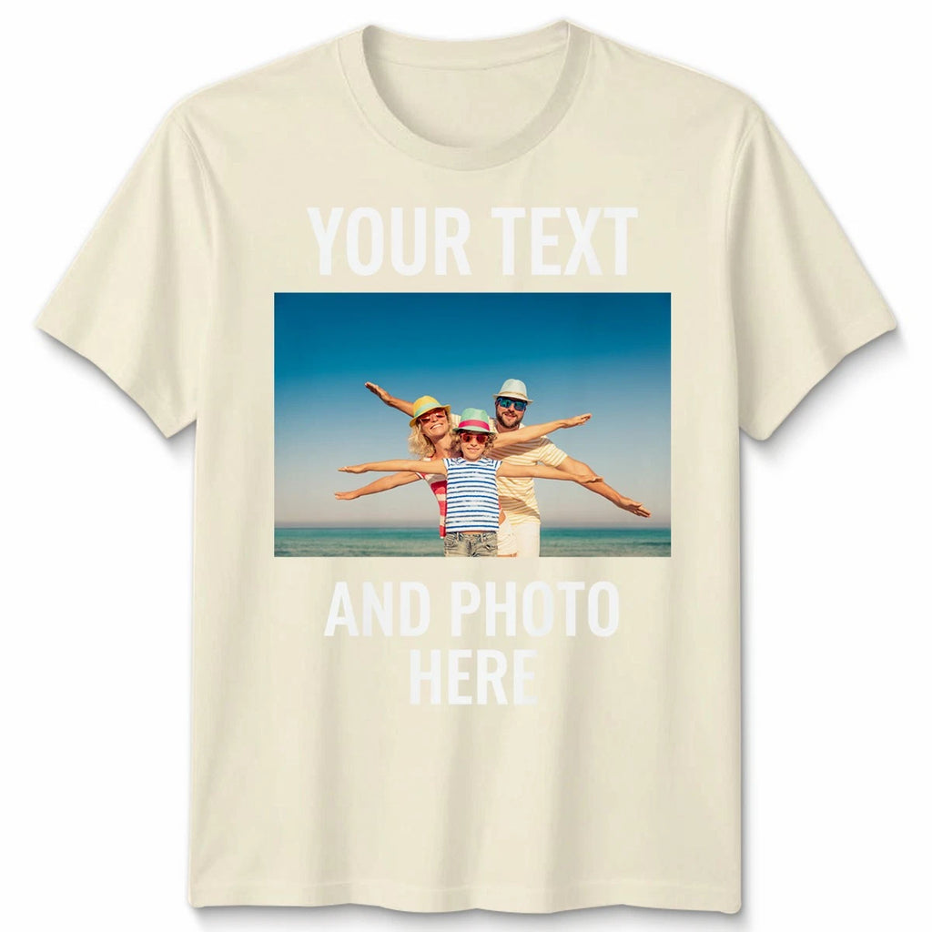 Personalised Unisex T Shirt Custom Print Tee Your Own Photo/Design And Text